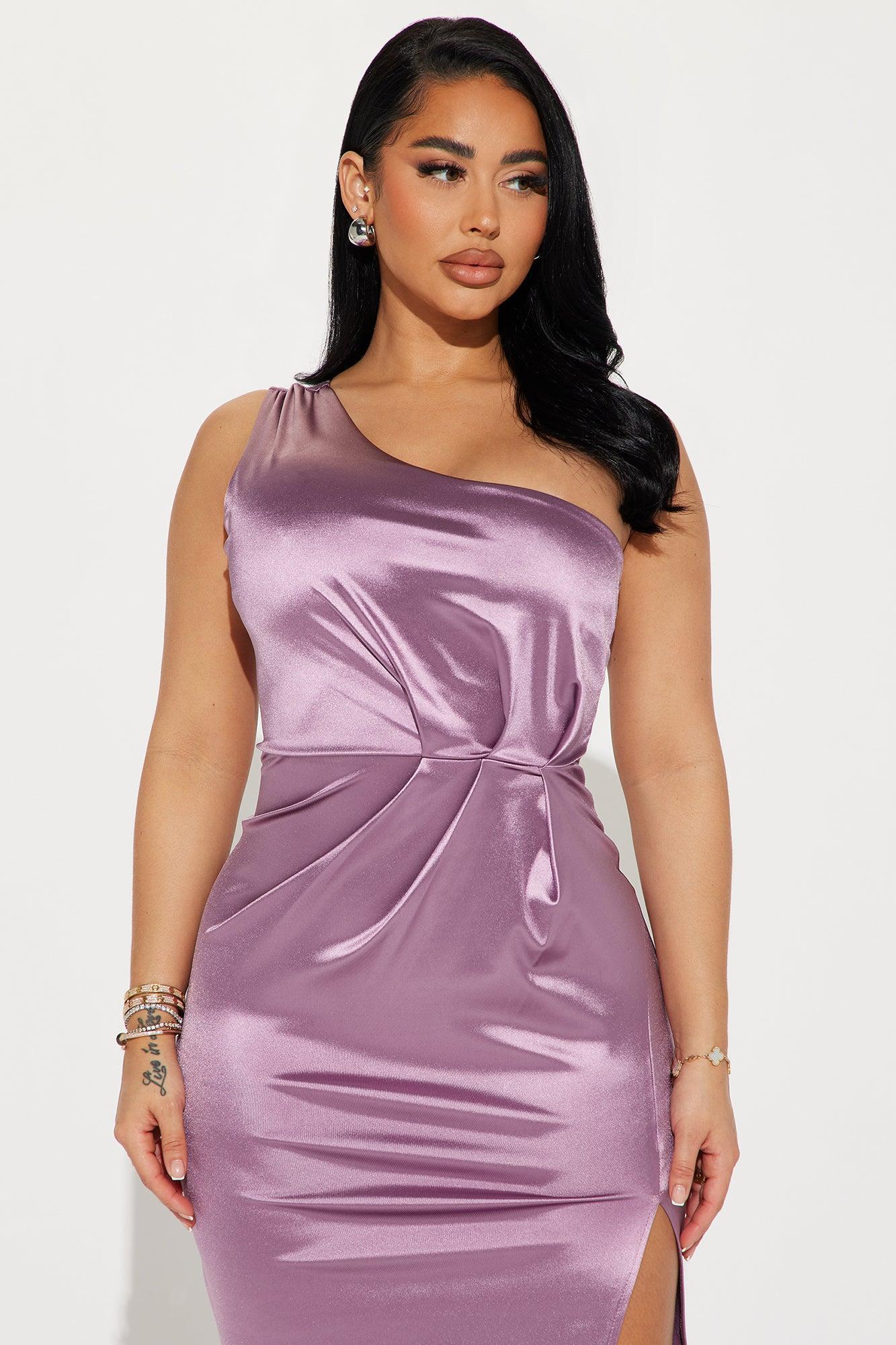 Anna One Shoulder Gown - Mauve Product Image