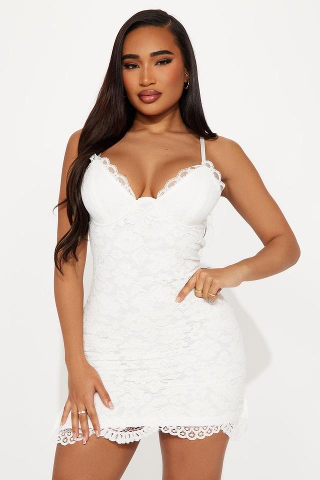 Delaney Lace Mini Dress - White Product Image