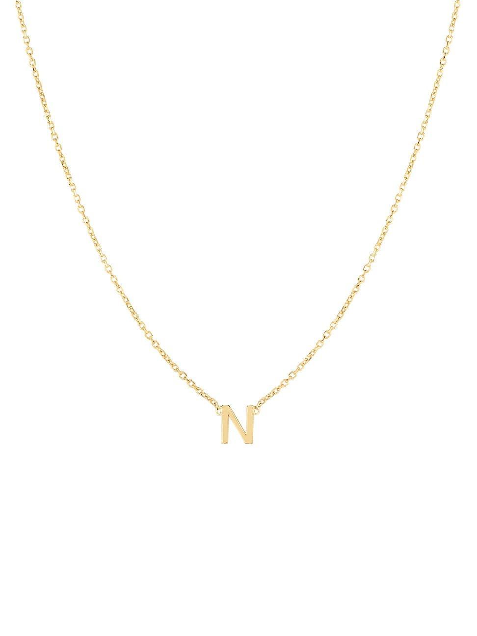 Womens 14K Yellow Gold Initial Pendant Necklace Product Image