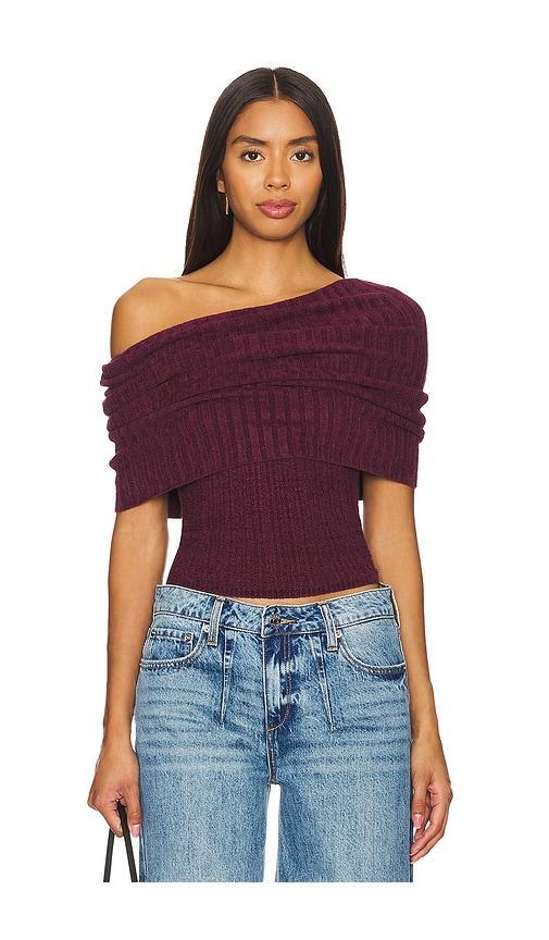 Lovers and Friends Gerda Off The Shoulder Top in Burgundy Product Image