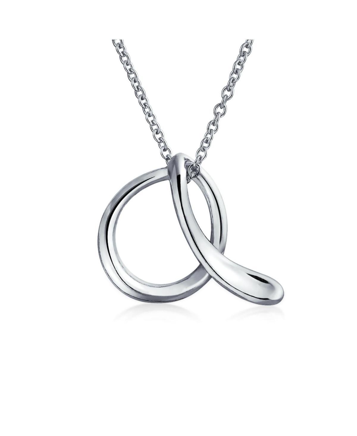 Bling Jewelry Letter A Cursive Alphabet Script Initial Pendant Necklace For Women Sterling Silver 18 Inches Product Image