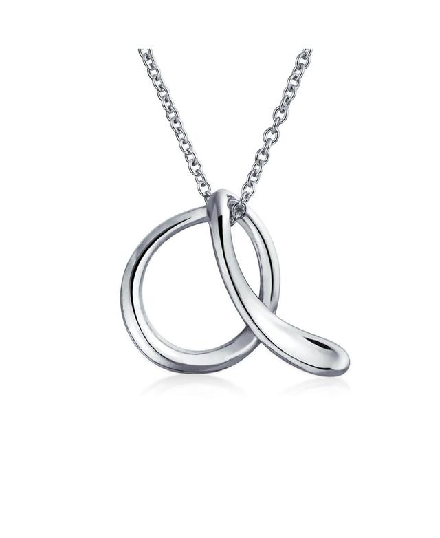 Letter A Cursive Alphabet Script Initial Pendant Necklace For Women .925 Sterling Silver 18 Inches Product Image