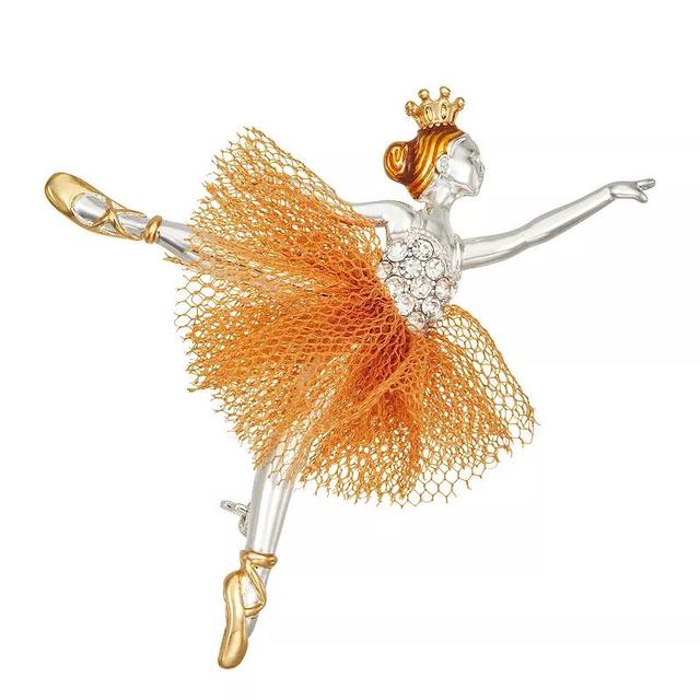 Napier Two Tone Ballerina Pin, Womens Product Image