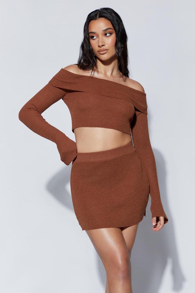 Esme Knit Mini Skirt - Clay Product Image