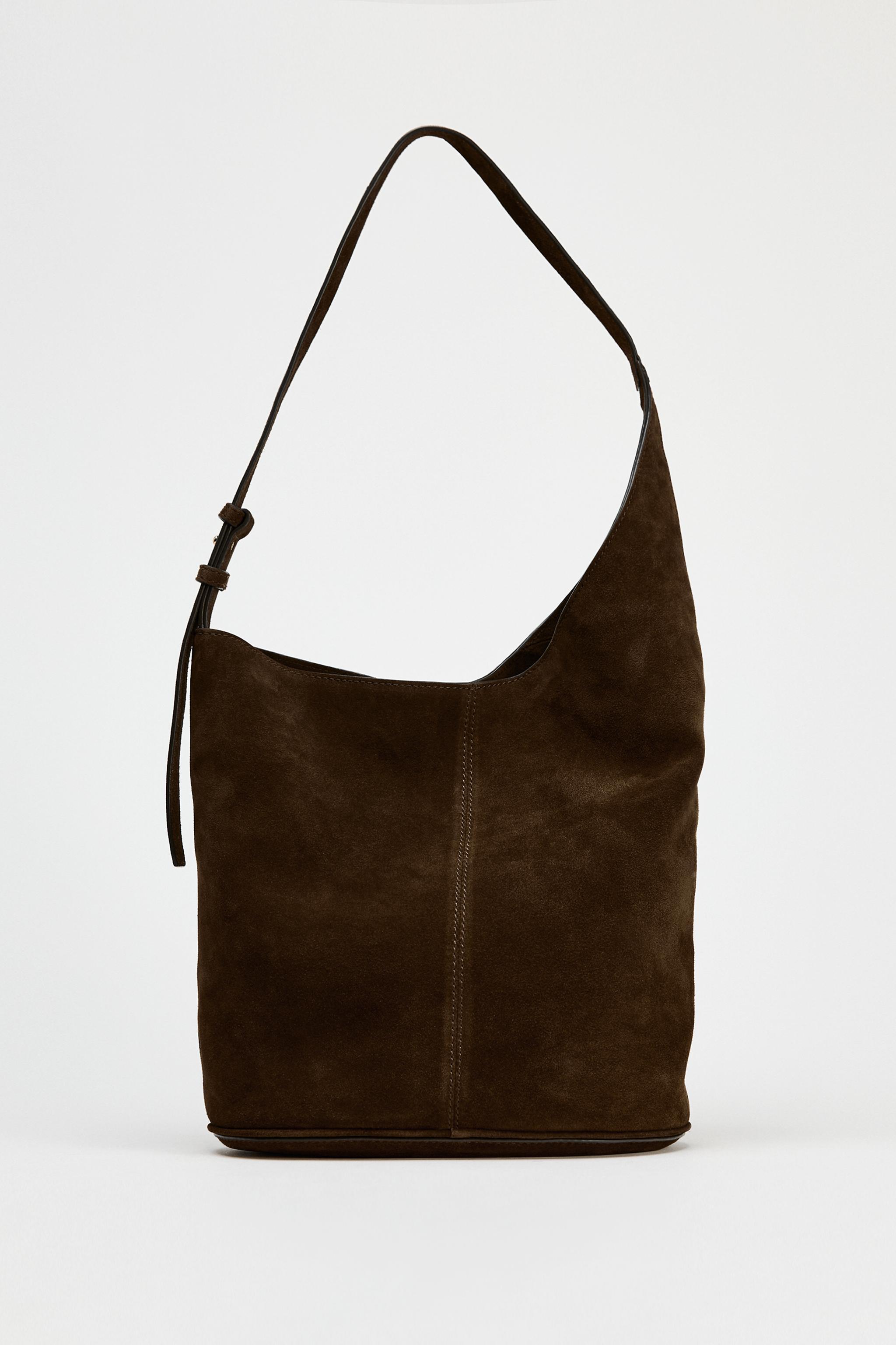 ASYMMETRIC SOFT SUEDE BUCKET BAG Product Image