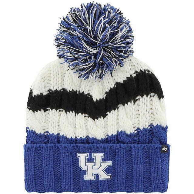 Womens 47 Brand White Kentucky Wildcats Ashfield Cuffed Knit Hat with Pom Product Image