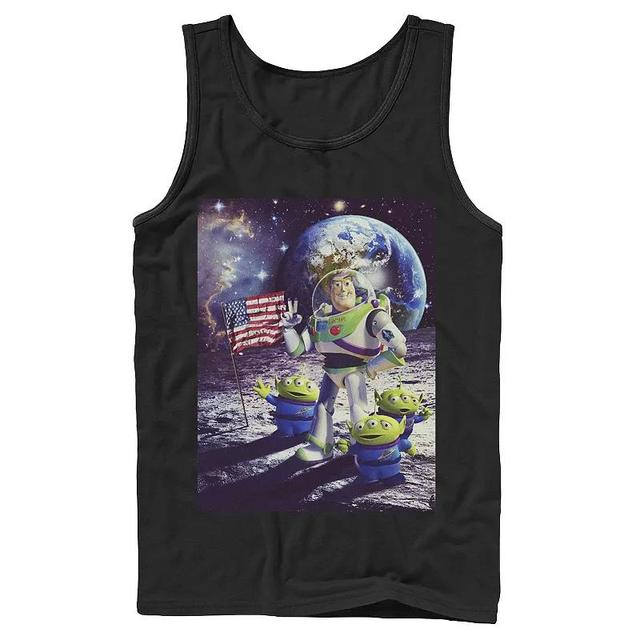 Mens Disney / Pixar Toy Story Buzz and Aliens On The Moon Photo Tank Top Product Image