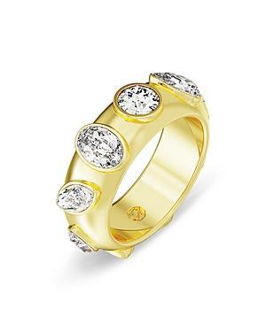 Womens Dextera Goldtone & Crystal Mixed Cuts Tube Ring Product Image