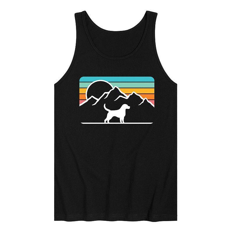 Mens Dog With Retro Mountain Tank Top Product Image