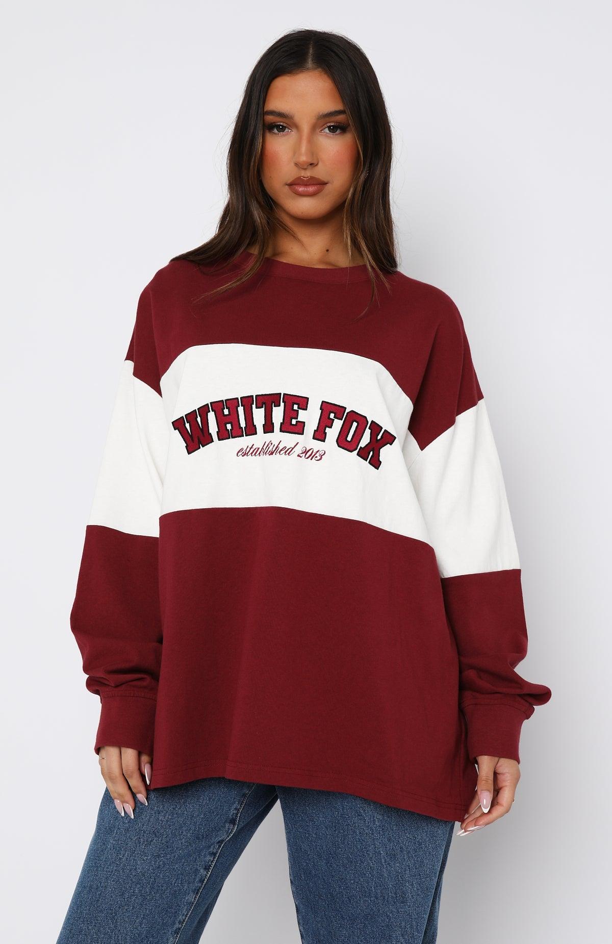 Need You More Long Sleeve Oversized Tee Maroon Product Image