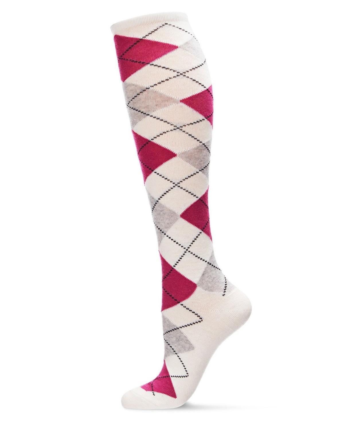 MeMoi Womens Argyle Shades Cashmere Blend Knee High Socks Product Image