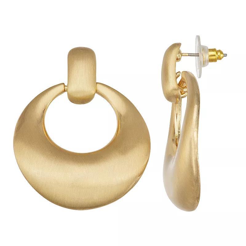 Sonoma Goods For Life Gold Tone Doorknocker Drop Earrings, Womens, None Product Image