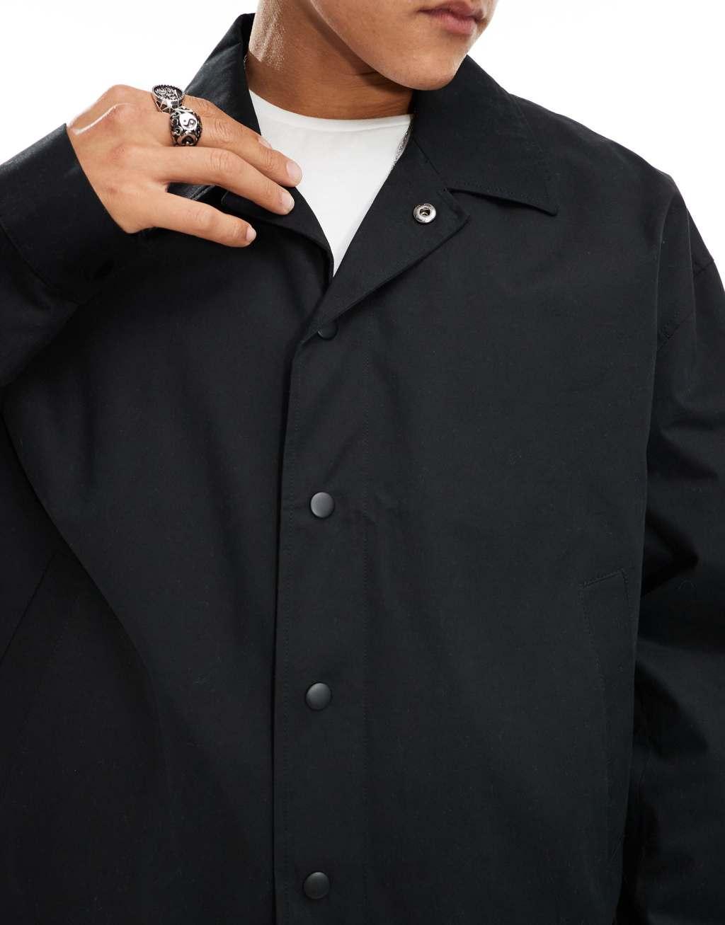 ASOS DESIGN cropped harrington jacket in black Product Image