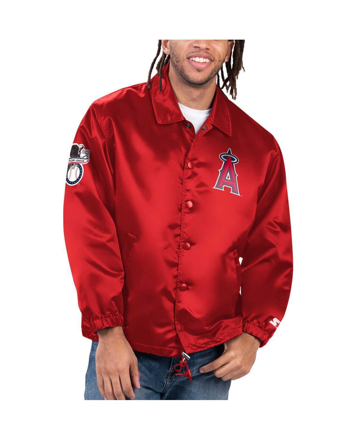 Mens Starter Los Angeles Angels Option Route Satin Full-Snap Jacket Product Image