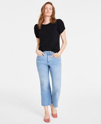 On 34th Womens Knot-Detail Puff-Sleeve Top, Created for Macys product image