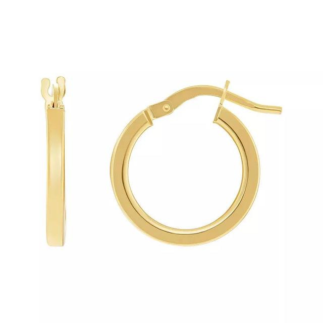 PRIMROSE 14k Gold Flat Polished Hoop Earrings, Womens, 14k Yellow Gold Product Image