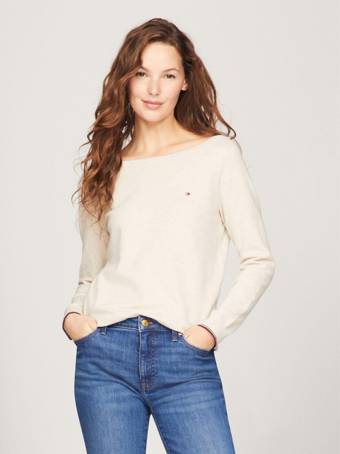 Tommy Hilfiger Women's Solid Boatneck Sweater Product Image