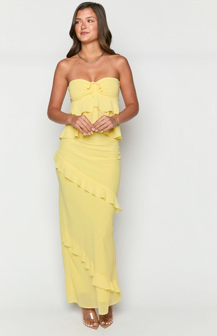 Raleigh Yellow Ruffle Maxi Skirt Product Image