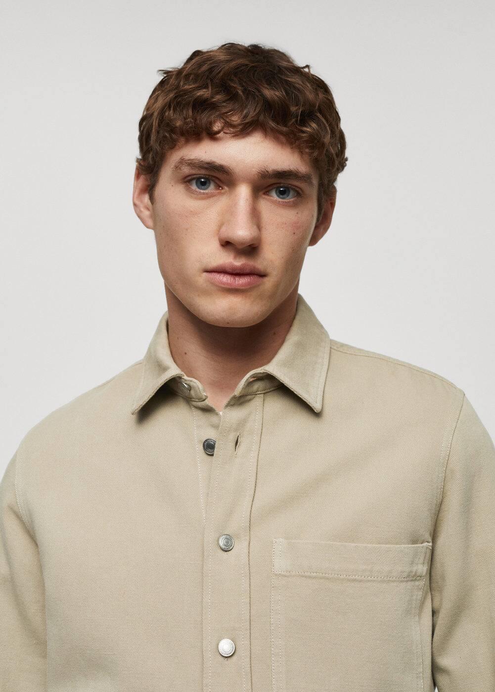 MANGO MAN - Regular-fit overshirt with pocket khakiMen Product Image