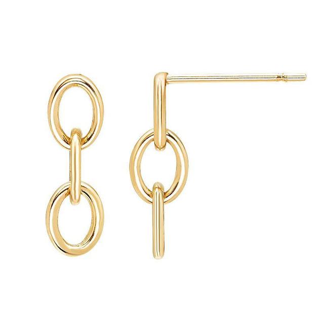 Theia Sky 14k Yellow Gold Three Chain Link Drop Earrings, Womens Product Image