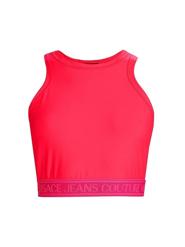 Womens Logo-Detailed Jersey Crop Top Product Image