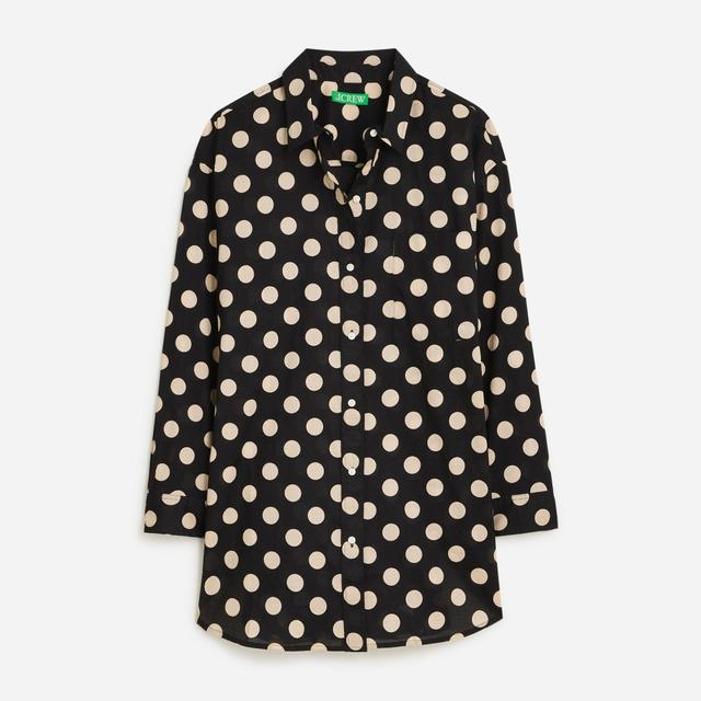 Cotton voile beach shirt in dot print Product Image