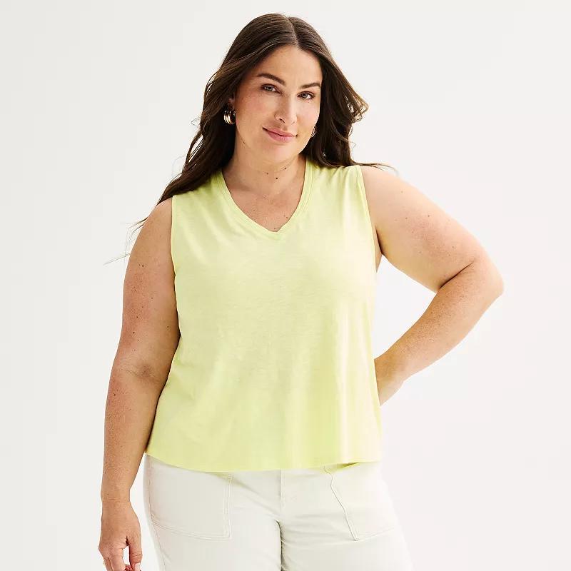 Plus Size Sonoma Goods For Life Elevated V-Neck Tank Top, Womens Product Image