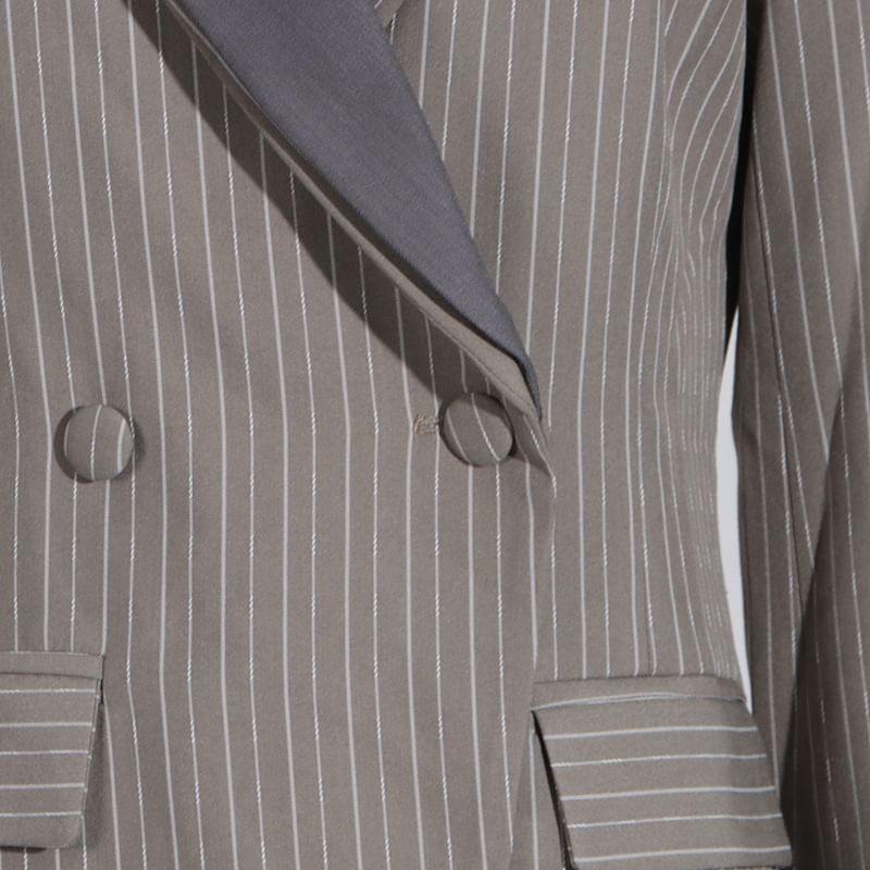 Pinstriped Double-Breasted Blazer Product Image