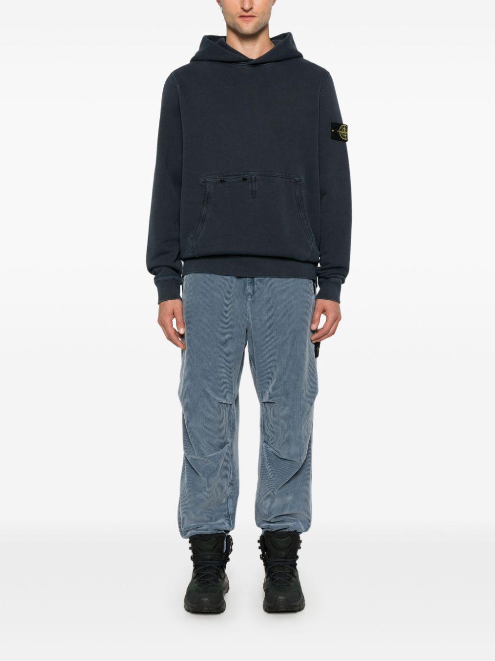 STONE ISLAND Compass-badge Hoodie In Blue Product Image