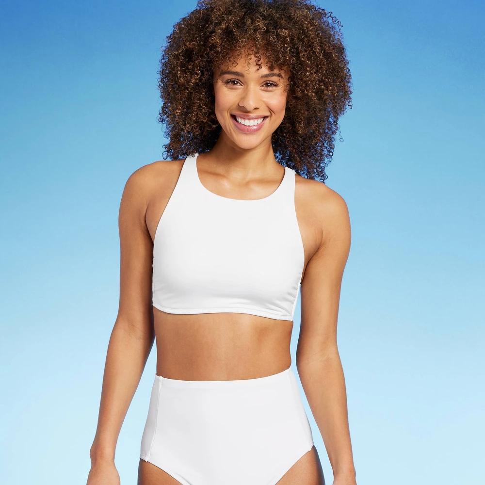 Womens High Neck Bikini Top - Kona Sol White Product Image