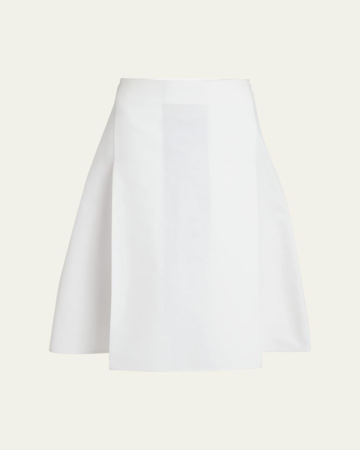 Womens Flared Cotton Midi-Skirt Product Image