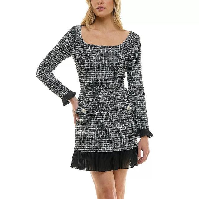 Womens Taylor Boucle Ruffle Bottom Sheath Dress Product Image