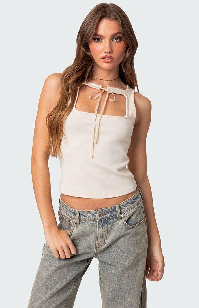 Edikted Women's Isabetta Tie Front Tank Top Product Image