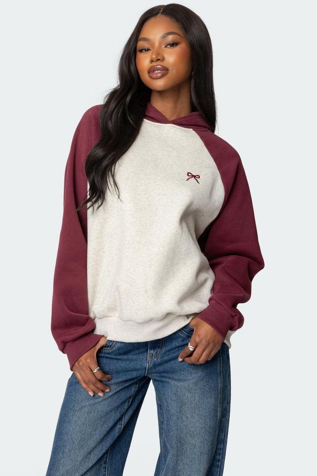 Raglan Bow Oversized Hoodie Product Image