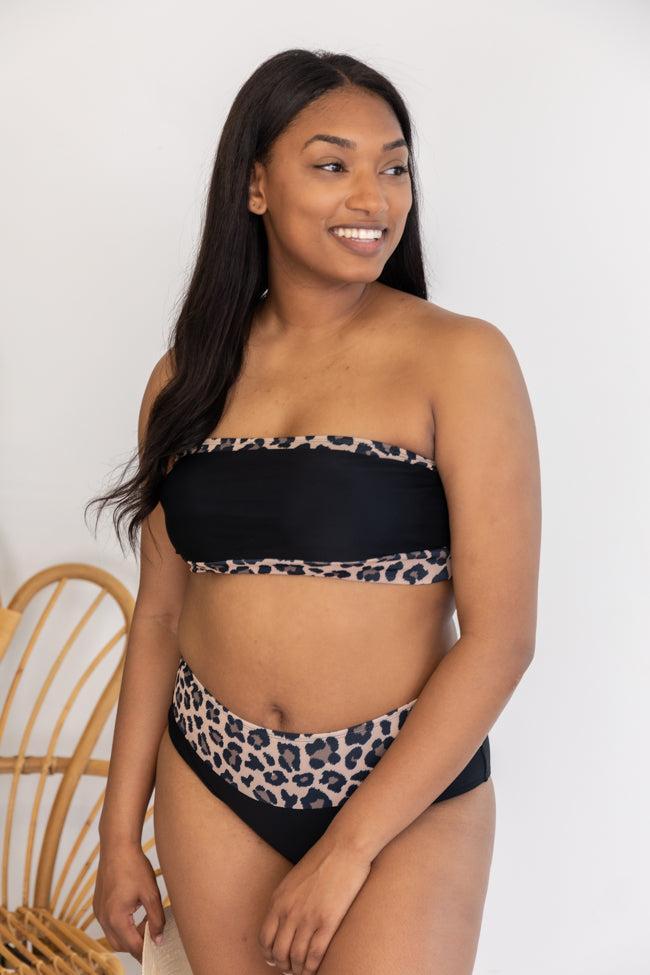 Seaside Sand Dunes Leopard Print Black Bikini Bottoms FINAL SALE Product Image