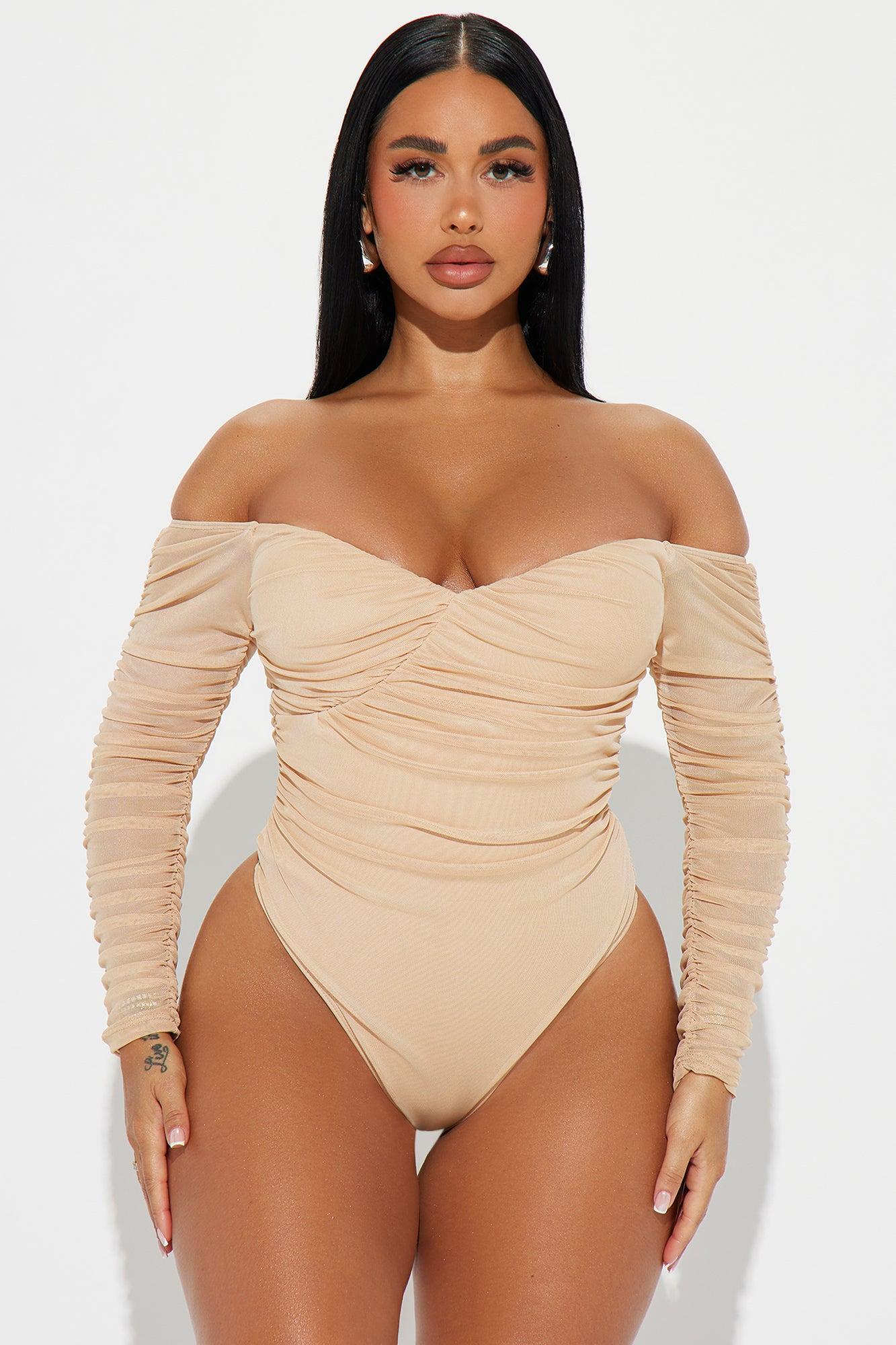 A Hot Mesh Bodysuit - Nude Product Image