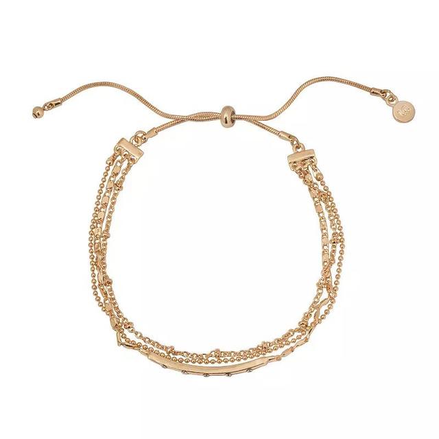 LC Lauren Conrad 3 Row Pull-Tie Bracelet, Womens, Clear Product Image