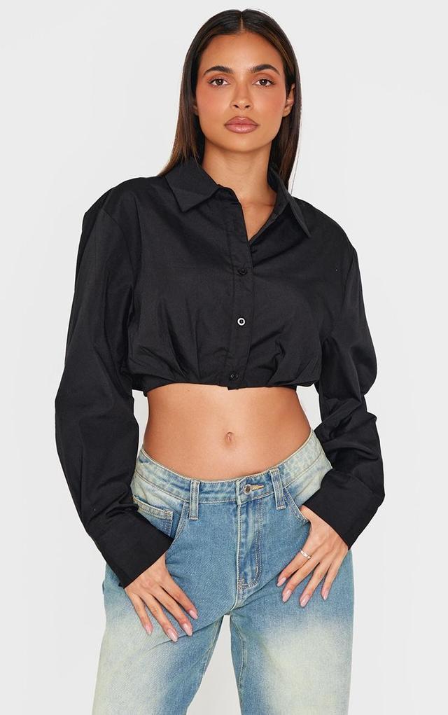 Black Cropped Shirt Product Image