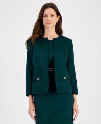 Kasper Womens Faux-Suede Framed Jacket product image