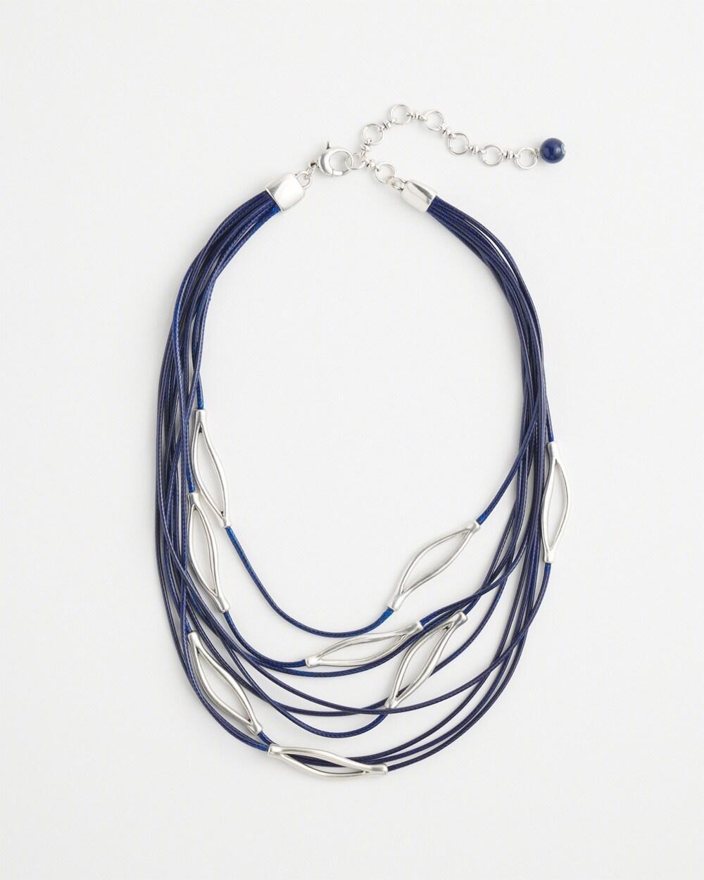 Blue Multistrand Bib Necklace Product Image