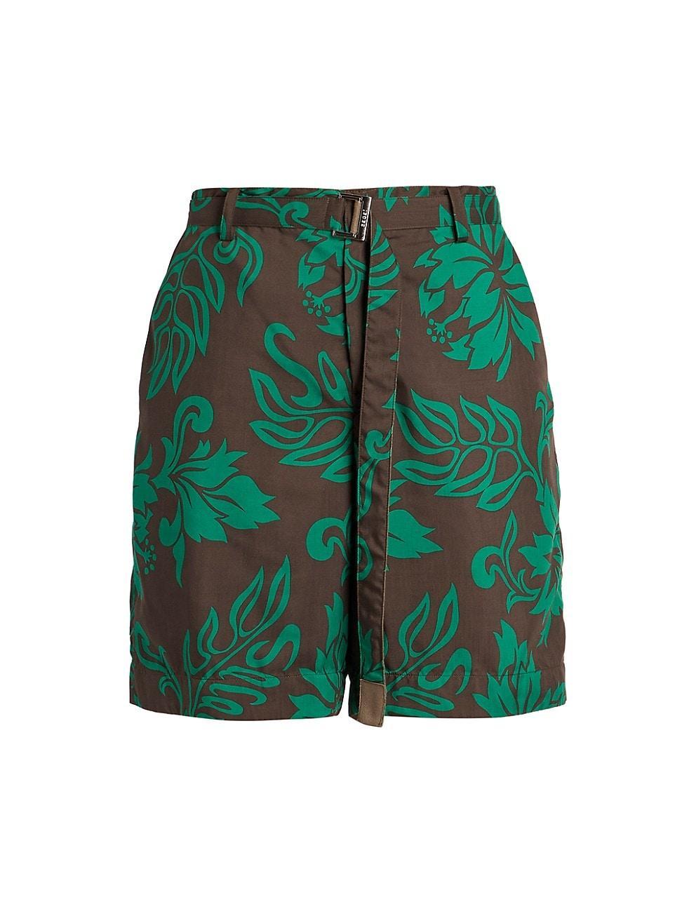 Mens Belted Floral Shorts Product Image