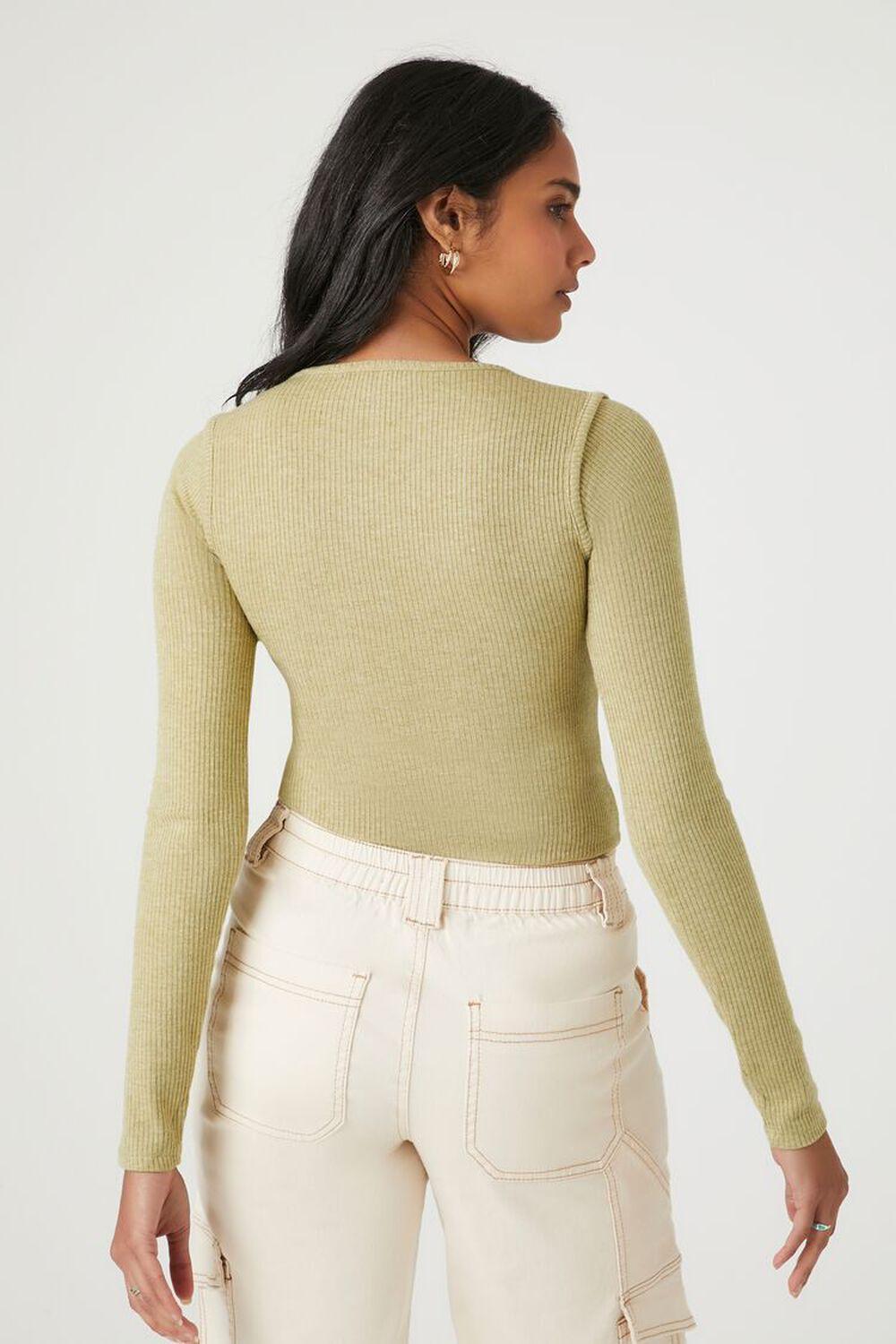 Ribbed Cutout Long-Sleeve Bodysuit | Forever 21 Product Image