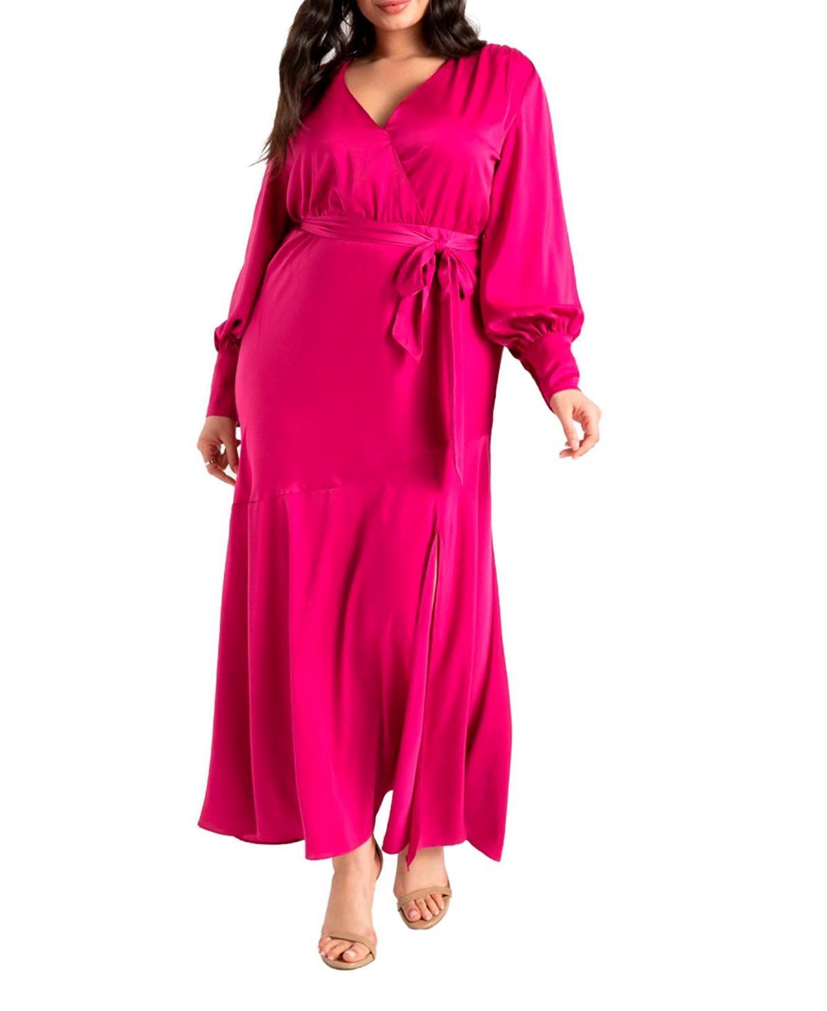 Eloquii Womens Plus Size Satin Maxi Dress Product Image