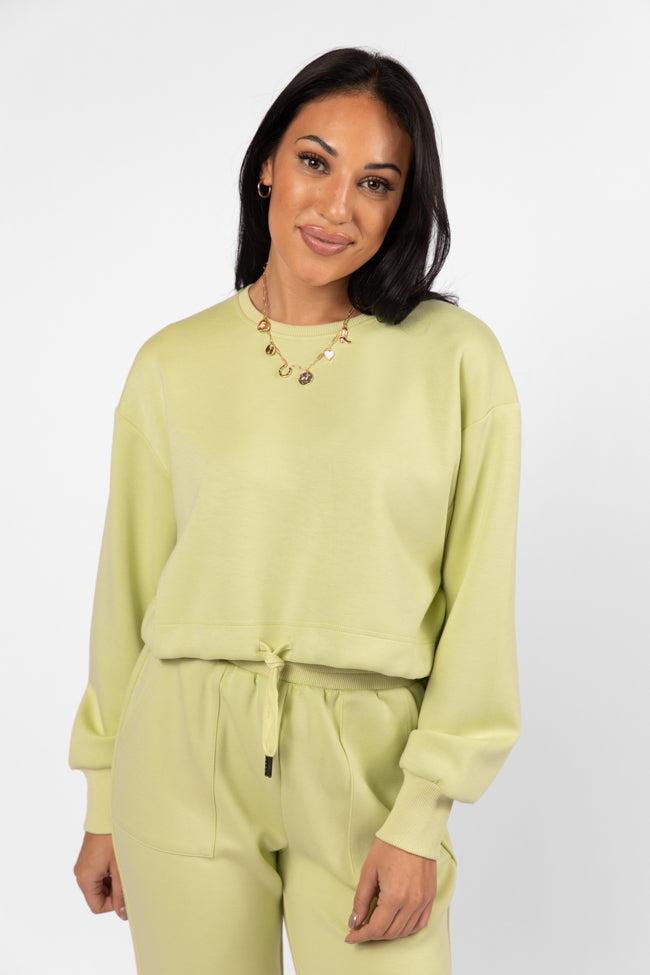 Only One Lime Drawstring Hem Pullover Product Image