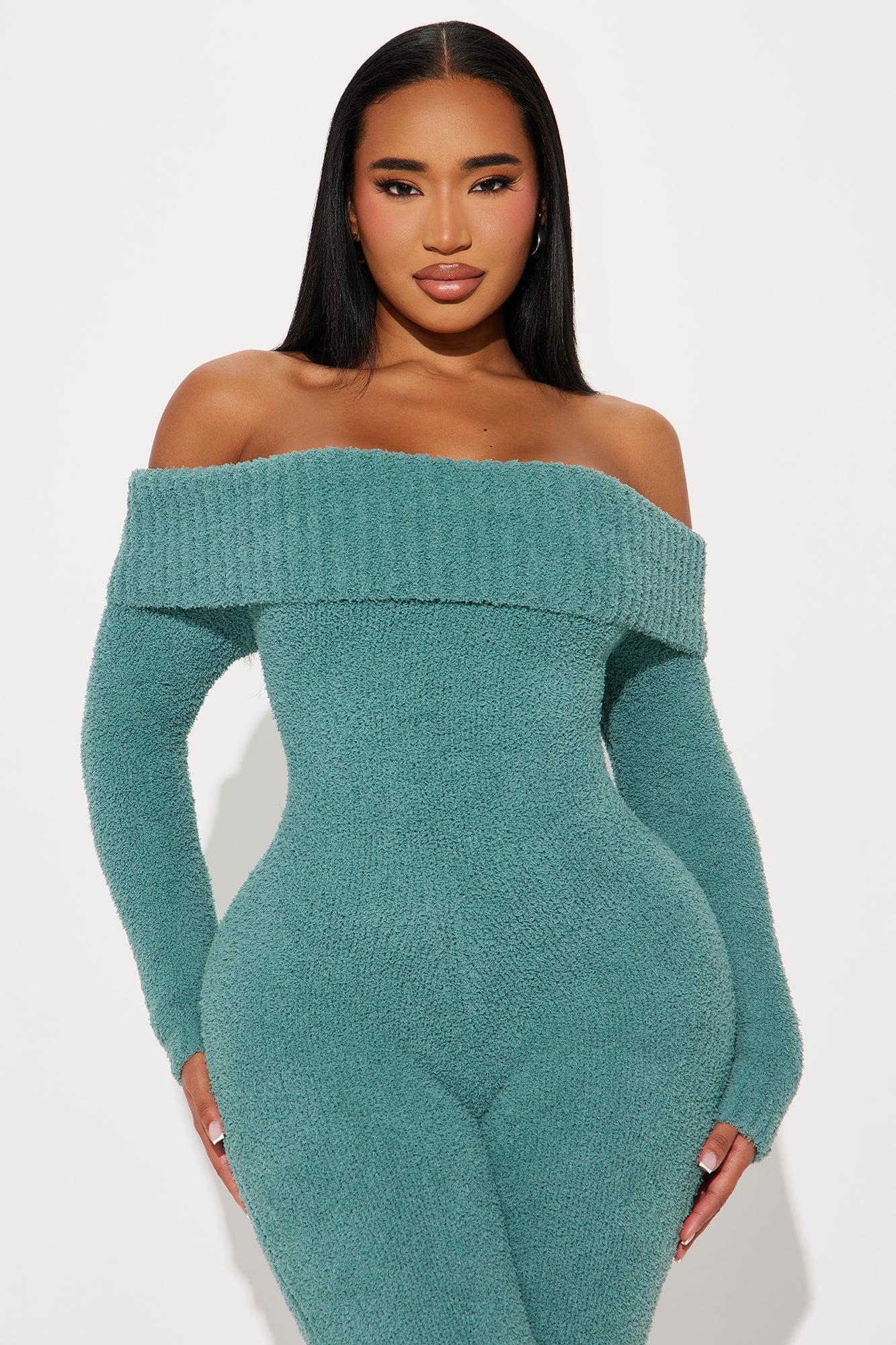 Time Well Spent Cozy Jumpsuit - Teal Product Image