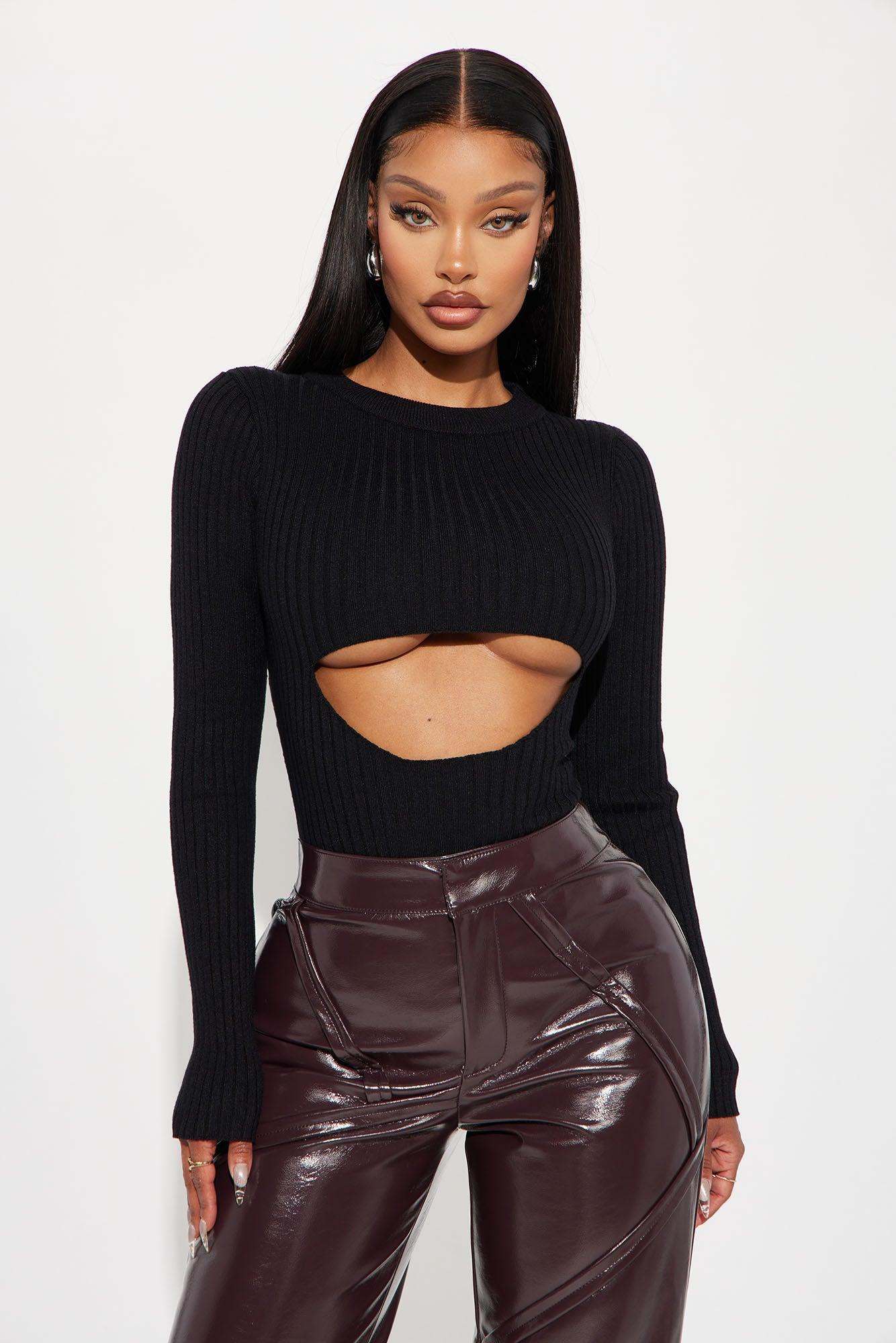 Sydney Sweater Bodysuit - Black Product Image