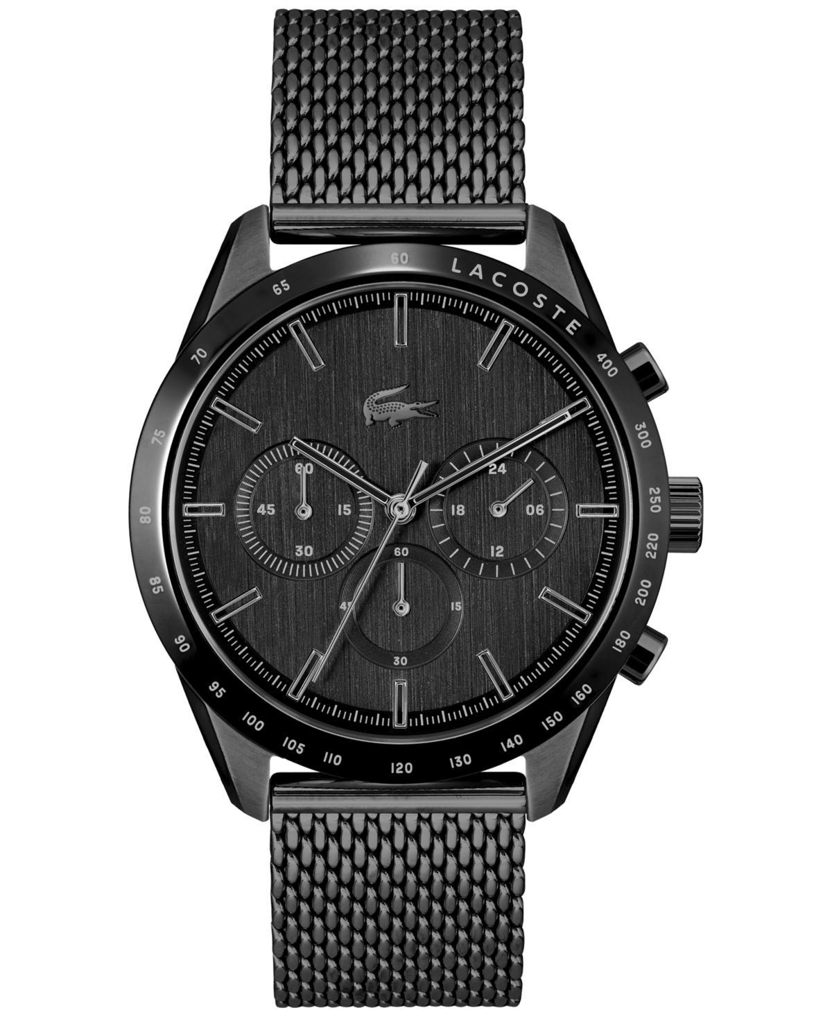 Lacoste Mens Chronograph Boston Black-Tone Stainless Steel Mesh Bracelet Watch 42mm - Black Product Image