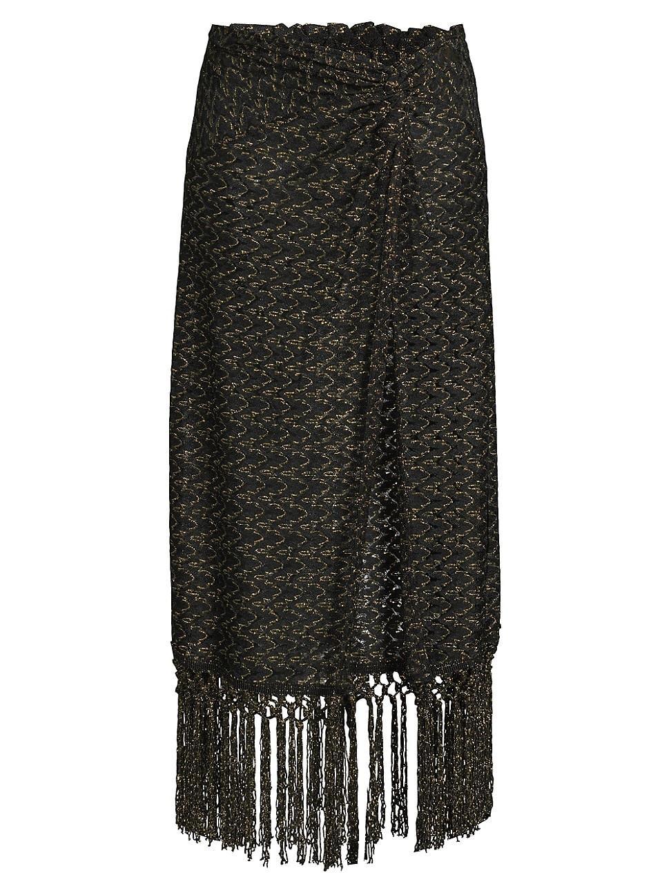 Womens Gaia Zig-Zag Metallic Tassel Skirt Product Image