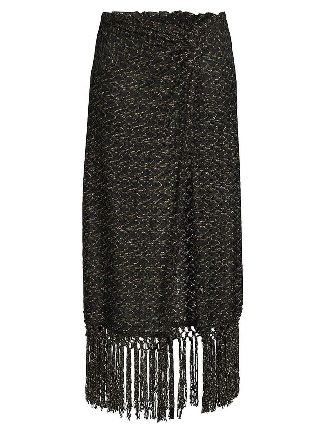 Womens Gaia Zig-Zag Metallic Tassel Skirt Product Image