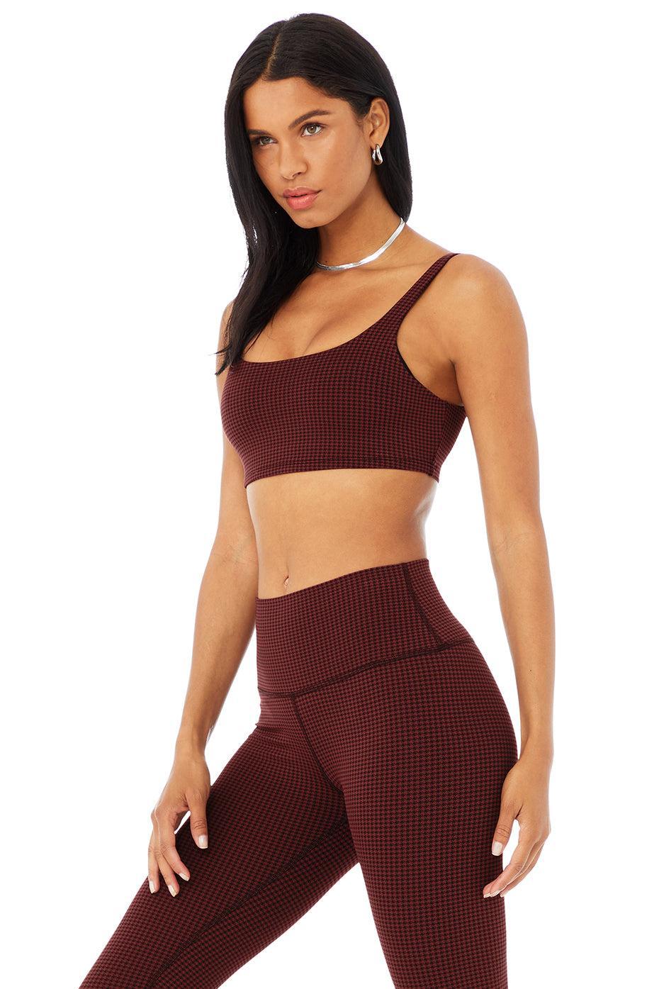 Micro Houndstooth Bra - Cranberry/Black Female Product Image